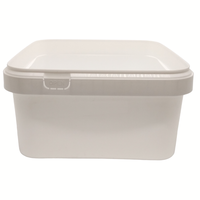 Couvercle de gobelet carré en PP IML inviolable de 3 litres pour l'étiquetage des emballages alimentaires de 100 oz (crème glacée, biscuits, yaourt, fromage, sucre/gelée, gâteau)