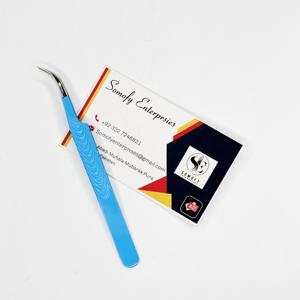 Juego de Pinzas para Extensión de Pestañas de Acero Inoxidable de Marca Privada Personalizable de Somofy Enterprises, Punta Curva, Color Azul, Sostenible - Product Image 5