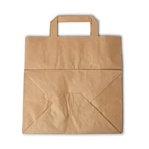 Sacs en papier recyclé écologiques grande taille 26x17x25cm couleur kraft jetables - 250 pcs/carton - Product Image 6