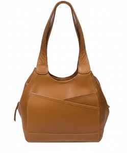 Bolso de Hombro de Cuero Genuino Color Bronceado, Estilo Vintage, con Triple Compartimento, Bolso Tote para Mujer, Bolso de Mano con Múltiples Bolsillos, Bolso de Trabajo - Product Image 1