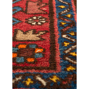Nuray Jaipur Rugs US <b>Red</b> & Orange Hand Knotted Wool Rugs Paem-1191 Geometric Pattern for Home Use - Product Image 3