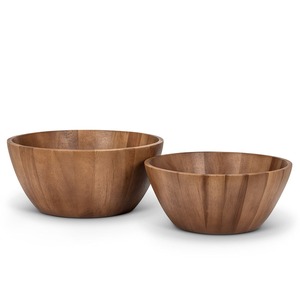 Bols à salade en bois d'acacia avec logo gravé, tailles personnalisées, bol de service en bois artisanal - Product Image 2