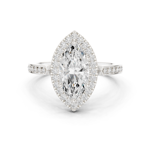 Anillo de diamante de pera moissanita de 10K para novia - Product Image 2