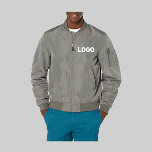 Chaqueta de algodón lavado de calle para hombre, chaqueta de bombardero universitaria personalizada, chaqueta cortavientos repelente al agua con cremallera estilo béisbol - Product Image 6
