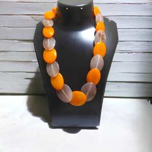 Collier pendentif en résine, bijoux fantaisie, collier ras du cou perlé, boucles d'oreilles assorties, bijoux de mode pour femmes et jeunes filles, ange fait main - Product Image 5