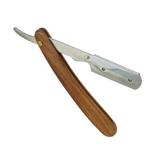 Maquinilla de afeitar recta para el hogar con punta de hoja afilada Afeitadora plegable de acero inoxidable para hombres - Product Image 1