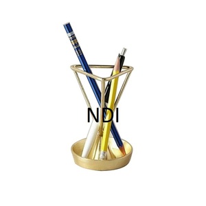 Récipient de rangement pour crayons et stylos en fil métallique plaqué or Style unique Porte-crayons en métal aluminium - Product Image 1