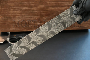 DIY Damascus Steel Billet <strong>Custom</strong> Handmade for Knife Making Blank Feather <strong>Pattern</strong> Damascus Steel Billet Bar - Product Image 5