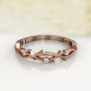 Conjunto de anillo de compromiso de ramita Premium 1Ct Moissanite Conjunto de anillo de bodas de plata Joyería nupcial elegante Venta al por mayor Proveedor en línea - Product Image 3