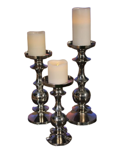 <b>Aluminum</b> Shiny Finished Candles Stand Set of 3 for Decoration Home Bedroom Decorative Handmade Candle Holder Stand for <b>Table</b> - Product Image 2