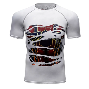 2025 New Men Rashguards Jiu Jitsu <b>Tattoo</b> Kimono Tops Gym Muay Thai MMA Training Short <b>Sleeve</b> BJJ Fighting T-Shirts - Product Image 1