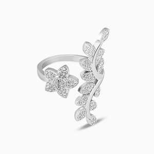 แหวนเงินแท้ปรับขนาดได้แหวนเปิดทันสมัยพร้อมโรสโกลด์18K โรเดียมชุบเครื่องประดับอย่างดีมีการฝังหมายเลข - Product Image 5