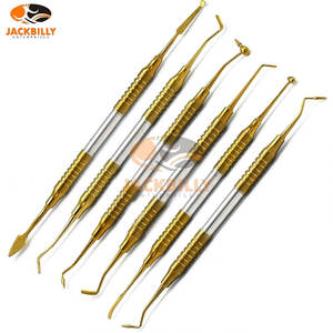 Juego de instrumentos de relleno de compuesto Dental de 6 piezas, instrumentos médicos dentales de acero inoxidable antiadherentes con revestimiento de titanio dorado - Product Image 4