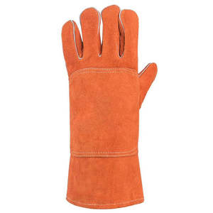 Guantes de Soldadura de Cuero Blanco Resistentes con Protección Contra Incendios y Puño Largo - Product Image 1