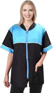 Veste à fermeture éclair pour toilettage des animaux de compagnie | Veste uniforme à fermeture éclair à manches courtes unisexe en Polyester de qualité supérieure - Product Image 6