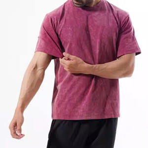 Camiseta de lavado ácido con bordado de algodón pesado, camiseta OEM de manga corta personalizada, camiseta de estilo callejero al por mayor - Product Image 3