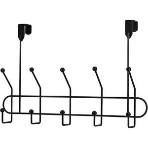 Porte-objets de porte en métal de qualité supérieure avec plusieurs crochets pour l'organisation de la maison - Product Image 1