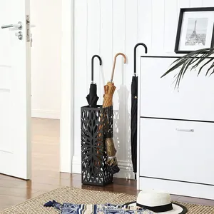 Porte-parapluie double de style moderne en métal argenté pour hôtel, restaurant ou décoration de la maison, fournitures de jardin - Product Image 4