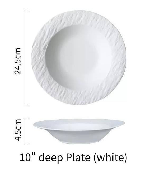 10" round deep Plate (White)