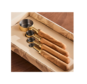 Brass and Acacia Wood <b>Measuring</b> <b>Cups</b> Kitchen <b>Measuring</b> <b>Baking</b> Tools with Wood Handle Wholesale Supplier - Product Image 5