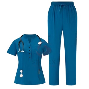 Wholesale Women Nurse Uniform Dress Hospital <b>Scrub</b> Uniform Summer Wear Knitted Fabric High Quality Best Design 2026. - Product Image 2