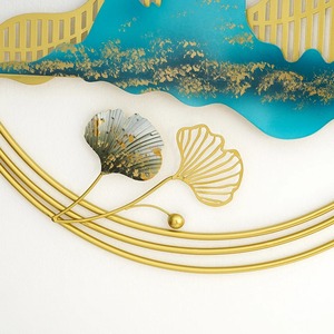 Art mural en métal de montagne | Art mural de panneau d'or 3D personnalisé | Sculpture en fer moderne en gros pour la décoration de maison, d'hôtel et de bureau fournisseur - Product Image 2