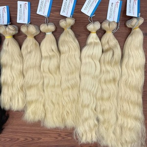 Cabello humano vietnamita de la mejor calidad al por mayor pelucas Bdles pelo de trama de color rubio nuevo estilo ondulado natural caliente materia prima - Product Image 3