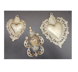 Metal Sacred Heart Milagros <b>Ornament</b> Wall Decor - Product Image 1