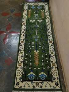 พรมพื้นที่ทำด้วยผ้าขนสัตว์สไตล์อินเดียร่วมสมัยผ้าทอมือสูงลายทางกว้างลายแอบสแตรกต์สไตล์ปรับปรุงสำหรับห้องนั่งเล่นผ้าฝ้าย - Product Image 4