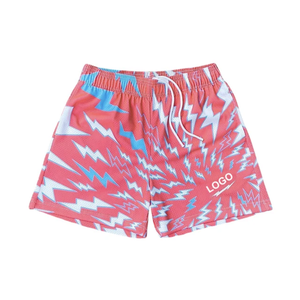 Pantalones cortos de malla de sublimación retro para hombre, ropa de calle de verano, ropa de gimnasio, ajuste atlético de baloncesto de poliéster personalizado - Product Image 2