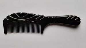 Custom Logo Buffalo Horn Dandruff Comb Self-cleaning Tooth Button for <b>Scalp</b> Exfoliation Gua Sha Handle Adults Kids <b>Massage</b> - Product Image 6