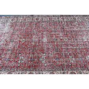 Grand tapis vintage 5,2x8,4 pieds, tapis camouflage rouge et bleu en laine - Product Image 5