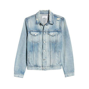 <b>Men</b> Denim Jacket Outside Material Faded Custom Made Bomber Denim <b>Jeans</b> Jacket - Product Image 1