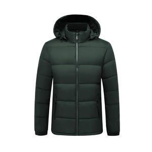 Custom <b>Canvas</b> <b>Men's</b> Autumn Eco-Friendly Waterproof Puffer <b>Jacket</b> Front Logo High Street Style Cotton Lining 100% Polyester Fiber - Product Image 3