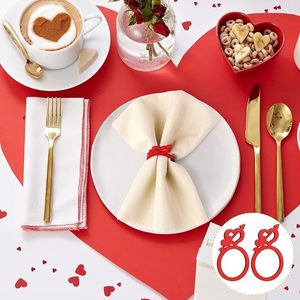 Servilleteros de madera con corazón rojo con clásico para comedor, fiesta de boda y hebillas de aniversario, Día de San Valentín, impresiona a tus invitados - Product Image 5