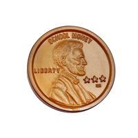 PLOMA Lot de 100 pièces de monnaie éducatives en cuivre de 1 cent USD pour enfants de 2 à 4 ans et de 5 à 7 ans, non toxiques, en plastique durable, avec sac zippé