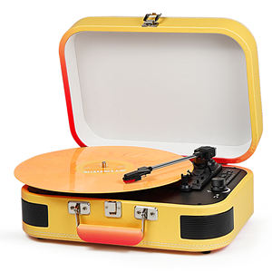 Caliente vinilo <span class=keywords><strong>buen</strong></span> <span class=keywords><strong>sonido</strong></span> gramófono registro altavoz soporte caja de música Vintage maleta Bluetooth <span class=keywords><strong>tocadiscos</strong></span> con altavoz incorporado - Product Image 2