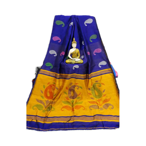 ALGODÓN SEDA MANGO BUTI HANDLOOM SAREE CON BP CHOLI - Product Image 1