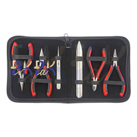 Kit de pinces et d'outils 6 pièces avec chaîne à poignées Ergo, pince plate, à bec rond, coupe latérale, taille 120mm, pelle et pince à épiler #4