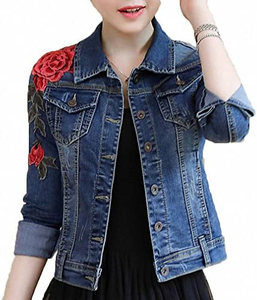 High Quality Women's Winter <b>Denim</b> Jacket Solid Color Cotton Waterproof Breathable Comfortable Casual Wear Nylon Lining - Product Image 1