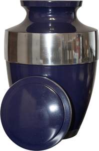 Urna de cremación azul para cenizas humanas Urna humana para adultos conmemorativa personalizada con bolsa de terciopelo y personalización - Product Image 6