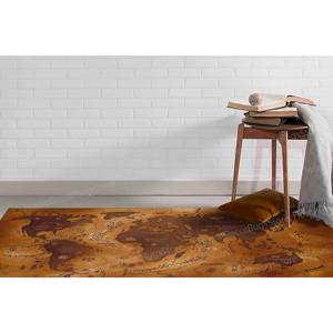 Alfombra con Estampado de Mapa Vintage, Antideslizante, Personalizada, Decorativa, Marrón, Alfombra Delgada No Tejida - Product Image 4