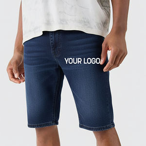 กางเกงยีนส์ขาสั้นผู้ชายผ้าฝ้ายแท้ 100% คุณภาพสูง แฟชั่นทันสมัย ล้างสีแบบ Stone Washed  ปักโลโก้ตามสั่ง น้ำหนักเบา - Product Image 1
