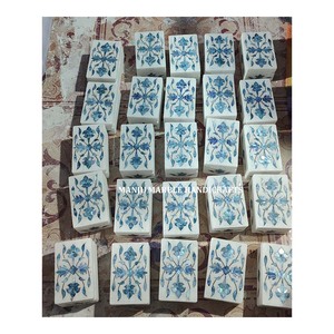 Elegant Flower Inlay Design Green Marble <b>Small</b> Jewelry <b>Packaging</b> <b>Boxes</b> Rectangle Shape Wholesale Price for Giveaway - Product Image 1