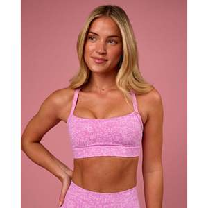 Sujetador Deportivo Acolchado Momentum con Efecto Push-Up para Mujer, Ligero, Talla Grande, Ropa Deportiva para Gimnasio, Estampado Energy, Color Marshmallow, Talla XS - Product Image 1