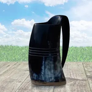 Tazas de cuerno de la mejor calidad, cuernos para beber, taza de cuerno vikingo de India, jarra con logotipo grabado personalizado - Product Image 3