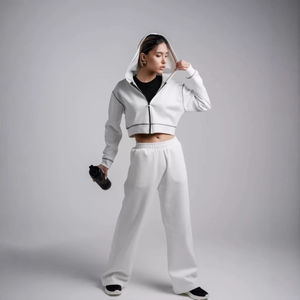 โรงงานขายส่งโดยตรง รับผลิตแบบ OEM ODM เสื้อฮู้ดดี้ผู้หญิงสำหรับฤดูหนาว ผ้าฟลีซ ไม่เป็นขุย ดีไซน์ใหม่ คุณภาพสูง - Product Image 2