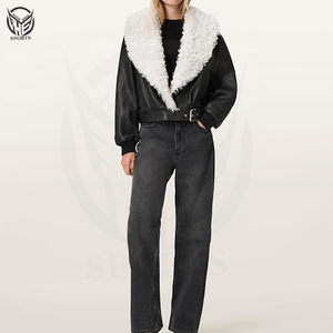 Chaqueta de Cuero Personalizada de Alta Calidad 100% para Mujer con Cuello Alto, Talla Grande, Invierno 2025 Especial - Product Image 2