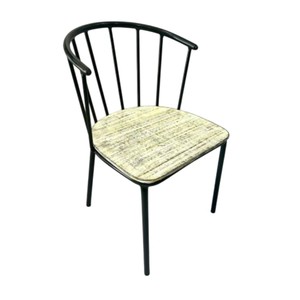 Chaise de restaurant faite à la main en acier doux enduit de poudre avec siège en bois et chaise de salle à manger arrière pour café et restaurant prix d'usine - Product Image 3