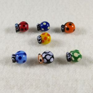 Factory Wholesale Multicolored DIY <b>Bracelet</b> <b>Cute</b> Lamp Work Murano Glass Ladybug Beads for Jewelry Making - Product Image 1